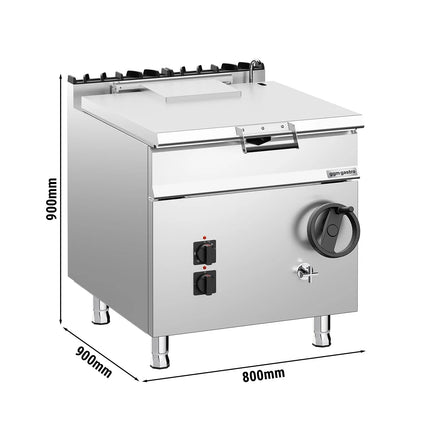 GGM Gastro Electric Bratt Pan - 80L - 12kW - Manual Tilt - with Water Fill Tap