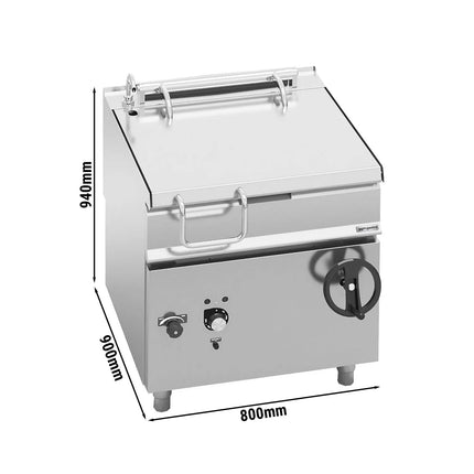 GGM Gastro Electric Bratt Pan - 80L - 9.6kW - Manual Tilt - with Water Fill Tap