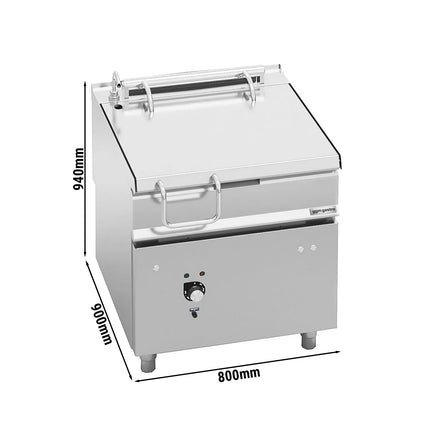 GGM Gastro Electric Bratt Pan - 80L - 9.6kW - Motorised Tilt - with Water Fill Tap