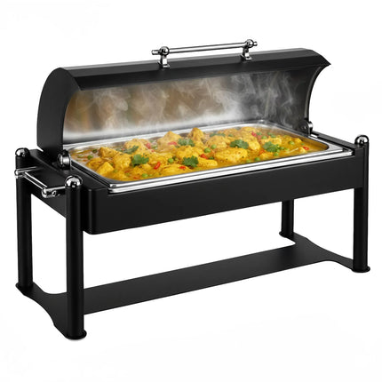 GGM Gastro Electric Chafing Dish - GN 1/1 - with Roll Top Lid - Black