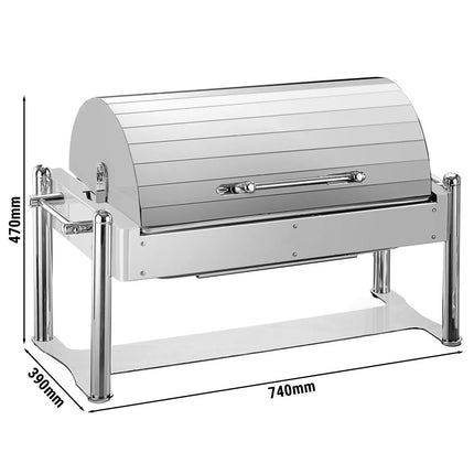 GGM Gastro Electric Chafing Dish - GN 1/1 - with Roll Top Lid - Chrome
