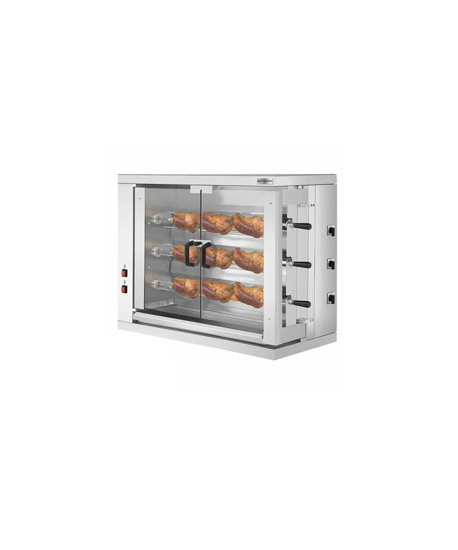 GGM Gastro Electric Chicken Rotisserie Oven - 9kW - with 3 Skewers for up to 18 chickens