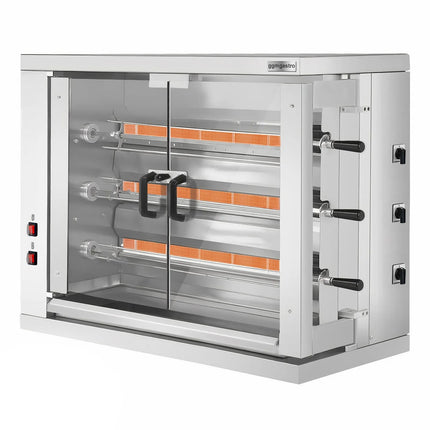 GGM Gastro Electric Chicken Rotisserie Oven - 9kW - with 3 Skewers for up to 18 chickens