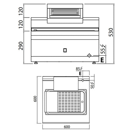 GGM Gastro Electric Chip Scuttle - 1.00kW - 1x GN 1/1 - Countertop
