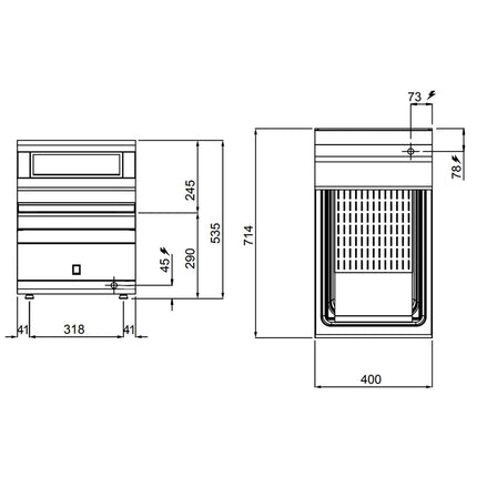 GGM Gastro Electric Chip Scuttle - 1.00kW - 1x GN 1/1 - Countertop