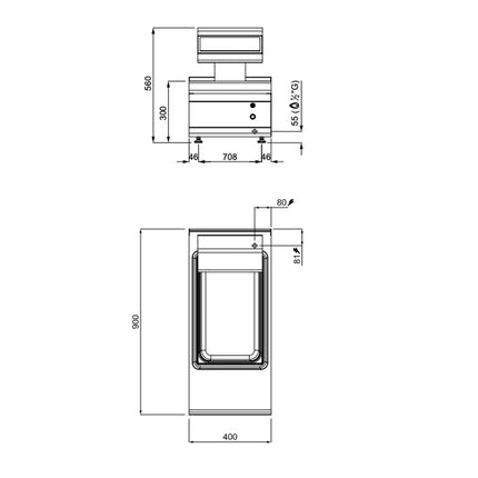 GGM Gastro Electric Chip Scuttle - 1.10kW - 1x GN 1/1 - Countertop
