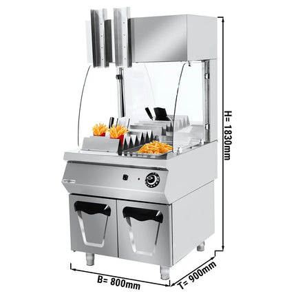 GGM Gastro Electric Chip Scuttle - 2.80kW - with base cupboard - 2 Doors - Freestanding