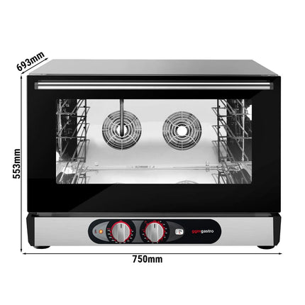 GGM Gastro Electric Commercial Compact Convection Oven with Humidity Control - Manual Controls - 4x GN 1/1 or 600x400mm (EN 60x40)
