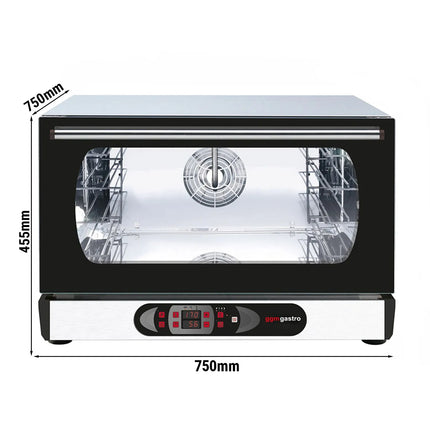 GGM Gastro Electric Commercial Compact Convection Oven with Steam Injection - Digital Controls - 1 Baking Chambers - 3x GN 1/1 or 600x400mm (EN 60x40)