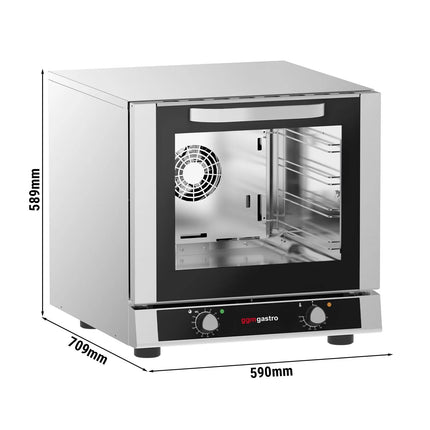 GGM Gastro Electric Compact Convection Oven - Manual Controls - 1 Baking Chambers - 4x 429x345mm - incl. 4x Baking Trays