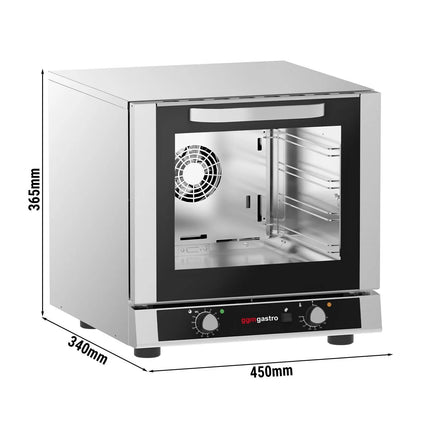 GGM Gastro Electric Compact Convection Oven with Steam Injection - Manual Controls - 4x 429x345mm - incl. 4x Baking Trays 429x345mm