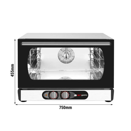 GGM Gastro Electric Compact Convection Oven - with Steam Injection - Manual Controls - 3x GN 1/1 or 3x 600x400mm (EN 60x40)