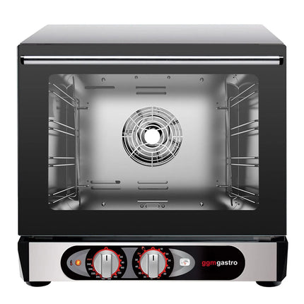 GGM Gastro Electric Compact Convection Oven with Steam Injection - Manual Controls - 1 Baking Chambers - 4x 450x340mm - incl. 4x Baking Trays