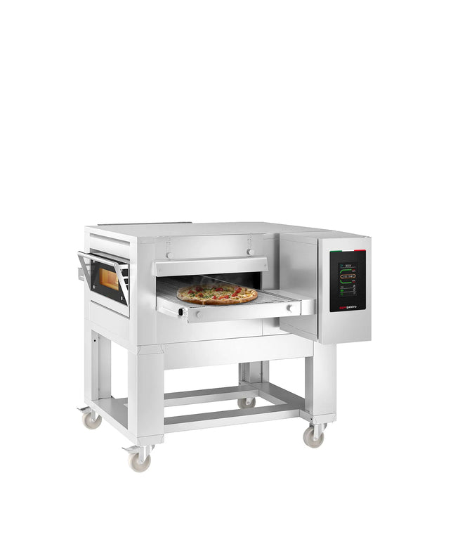 GGM Gastro Electric Conveyor Pizza Oven - 1260x1750mm (126 cmx175 cm) - 3 Phase - Touchscreen Controls - Belt width: 500mm (50 cm) - up to 350°C - incl. Base frame - with Wheels