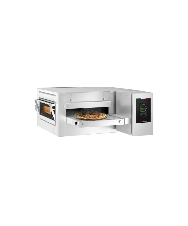 GGM Gastro Electric Conveyor Pizza Oven - 1260x1750mm (127 cmx175.3 cm) - Touchscreen Controls - Belt width: 500mm (50.8 cm) - up to 350°C - for Ø 30cm (30.5 cm) pizza