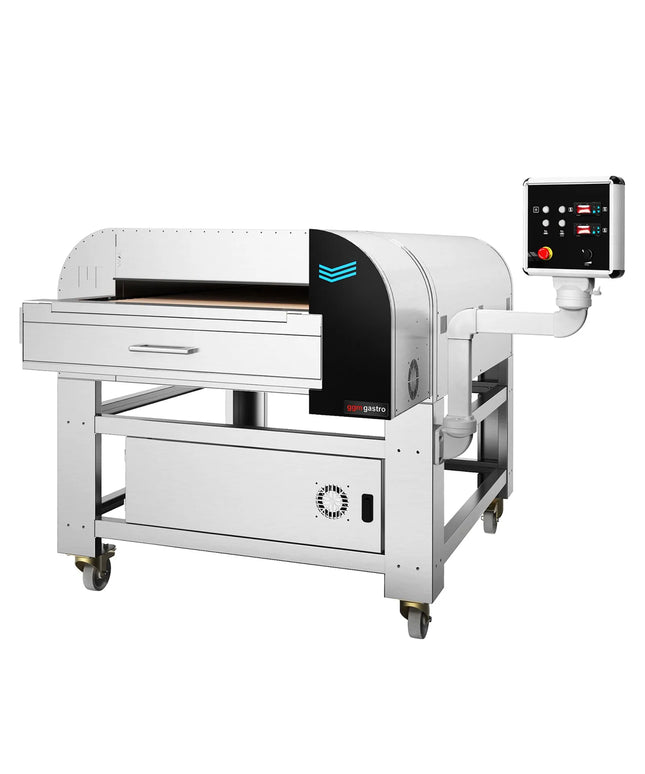 GGM Gastro Electric Conveyor Pizza Oven - 1500x2500mm (150.1 cmx249.9 cm) - Digital Controls - Belt width: 780mm (78 cm) - up to 400°C - with Wheels