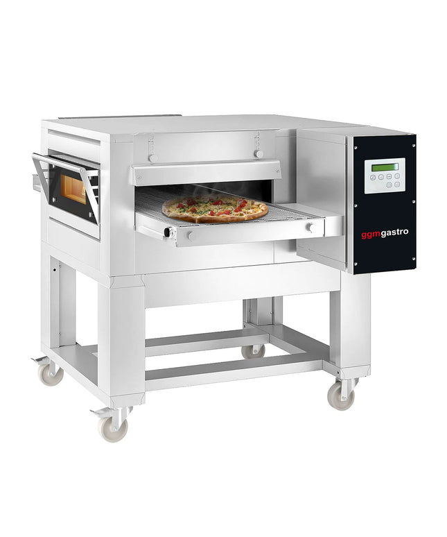GGM Gastro Electric Conveyor Pizza Oven - 1670x2150mm (166.9 cmx214.9 cm) - Digital Controls - Belt width: 800mm (80 cm) - with Base frame