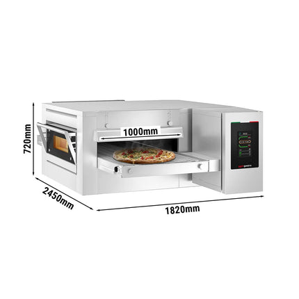 GGM Gastro Electric Conveyor Pizza Oven - 1820x2450mm (182.1 cmx245.1 cm) - 230V 3 Phase - Touchscreen Controls - Belt width: 1000mm (100.1 cm) - up to 350°C