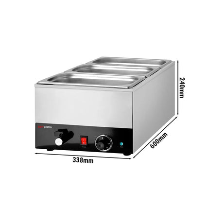 GGM Gastro Electric Countertop Bain Marie - GN 1/1 - 150mm deep - 1,2 kW - with Drain Tap