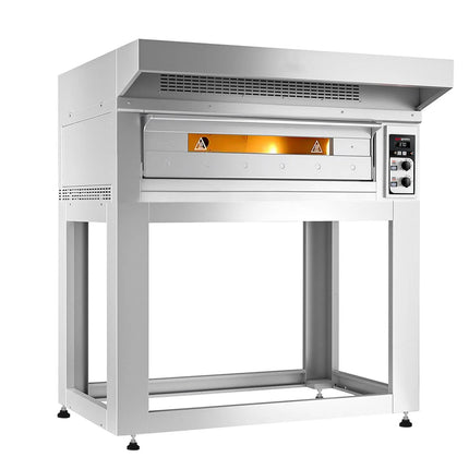 GGM Gastro Electric Deck Pizza Oven - Single Deck - 9 - Ø 33cm (33 cm) - Mechanical Controls - up to 400°C - incl. Hood & Base frame
