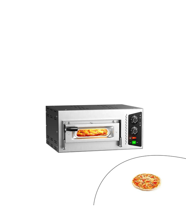 GGM Gastro Electric Deck Pizza Oven - Single Deck - Refractory Stone Deck - 1 x Ø 35cm (35.1 cm) - 230V Single Phase | 13A Plug - Mechanical Controls - up to 450°C