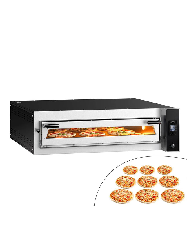 GGM Gastro Electric Deck Pizza Oven - Single Deck - Refractory Stone Deck - 9 - Ø 35cm (35.1 cm) - Touchscreen Controls - up to 400°C