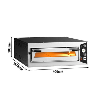 GGM Gastro Electric Deck Pizza Oven - Single Deck - Refractory Stone Deck - 6 - Ø 35cm (35.1 cm) - Mechanical Controls - up to 450°C