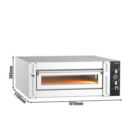 GGM Gastro Electric Deck Pizza Oven - Single Deck - Refractory Stone Deck - 6 - Ø 30cm (30.5 cm) - Mechanical Controls - up to 450°C