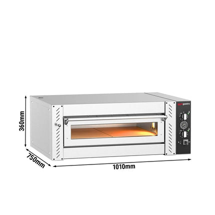 GGM Gastro Electric Deck Pizza Oven - Single Deck - Refractory Stone Deck - 4 - Ø 30cm (30.5 cm) - Mechanical Controls - up to 450°C