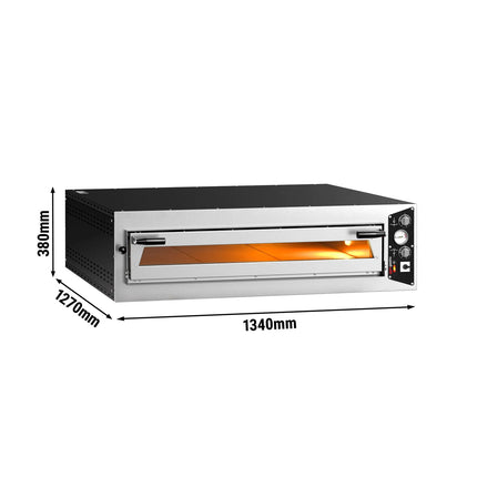 GGM Gastro Electric Deck Pizza Oven - Single Deck - Refractory Stone Deck - 9 x Ø 34cm (34 cm) - up to 450°C