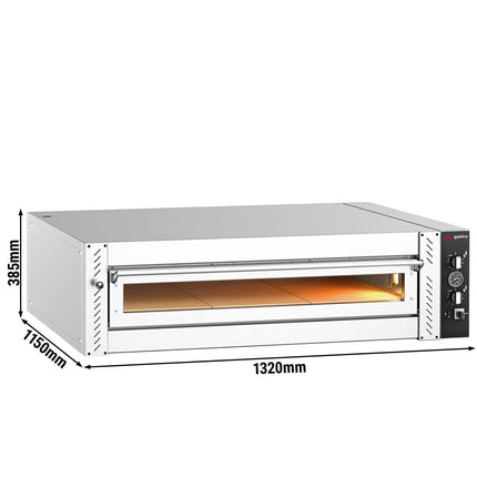 GGM Gastro Electric Deck Pizza Oven - Single Deck - Refractory Stone Deck - 9 - Ø 30cm (30.5 cm) - up to 450°C - Mechanical Controls