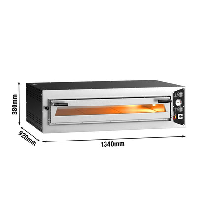 GGM Gastro Electric Deck Pizza Oven - Single Deck - Refractory Stone Deck - 6 - Ø 35cm (35.1 cm) - Mechanical Controls - up to 450°C