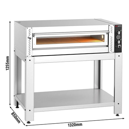 GGM Gastro Electric Deck Pizza Oven - Single Deck - Refractory Stone Deck - 6 - Ø 30cm (30.5 cm) - Mechanical Controls - up to 450°C - incl. Base frame