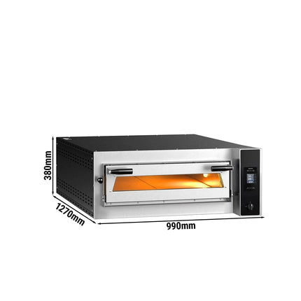 GGM Gastro Electric Deck Pizza Oven - Single Deck - Refractory Stone Deck - 6 - Ø 35cm (35.1 cm) - Touchscreen Controls - up to 400°C