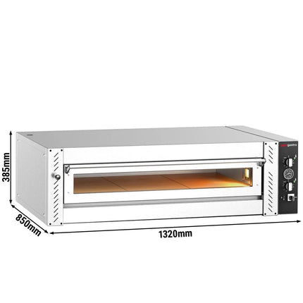 GGM Gastro Electric Deck Pizza Oven - Single Deck - Refractory Stone Deck - 6 - Ø 30cm (30.5 cm) - Mechanical Controls - up to 450°C