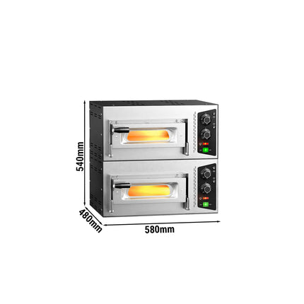 GGM Gastro Electric Deck Pizza Oven - Single Deck - Refractory Stone Deck - 1 x Ø 35cm (35.1 cm) - 230V Single Phase | 13A Plug - Mechanical Controls - up to 450°C