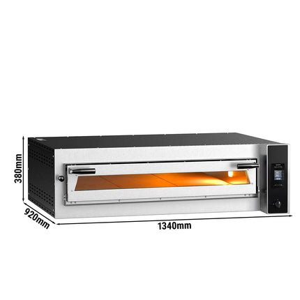 GGM Gastro Electric Deck Pizza Oven - Single Deck - Refractory Stone Deck - 6 x Ø 35cm (35.1 cm) - Touchscreen Controls - up to 400°C