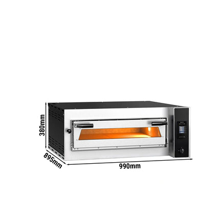 GGM Gastro Electric Deck Pizza Oven - Single Deck - Refractory Stone Deck - 4 x Ø 35cm (35.1 cm) - Digital Controls - up to 400°C