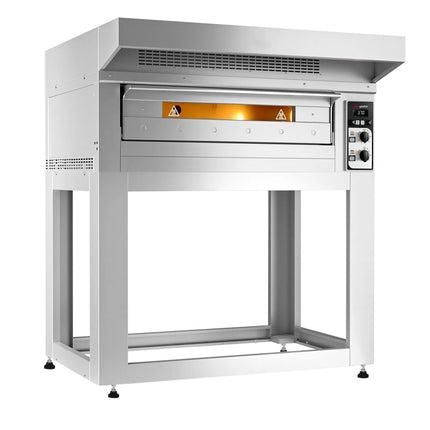 GGM Gastro Electric Deck Pizza Oven - Single Deck - Refractory Stone Deck - 6 - Ø 33cm (33 cm) - incl. Hood & Base frame