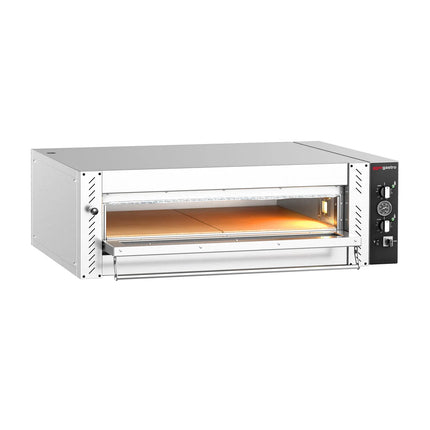 GGM Gastro Electric Deck Pizza Oven - Single Deck - Refractory Stone Deck - 4 - Ø 34cm (34 cm) - 230V 3 Phase - Mechanical Controls - up to 450°C
