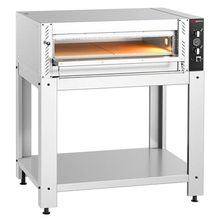 GGM Gastro Electric Deck Pizza Oven - Single Deck - Refractory Stone Deck - 4 - Ø 34cm (34 cm) - Mechanical Controls - up to 450°C - incl. Base frame
