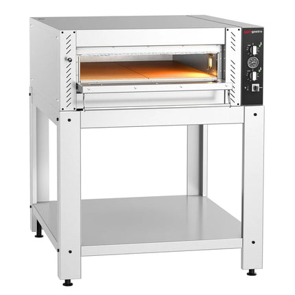 GGM Gastro Electric Deck Pizza Oven - Single Deck - Refractory Stone Deck - 6 - Ø 30cm (30.5 cm) - Mechanical Controls - up to 450°C - incl. Base frame