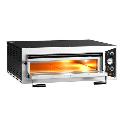 GGM Gastro Electric Deck Pizza Oven - Single Deck - Refractory Stone Deck - 4 x Ø 30cm (30.5 cm) - 3 Phase - Mechanical Controls - up to 450°C