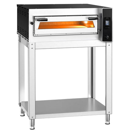 GGM Gastro Electric Deck Pizza Oven - Single Deck - Refractory Stone Deck - 4 - Ø 35cm (35.1 cm) - Touchscreen Controls - up to 400°C - incl. Base frame