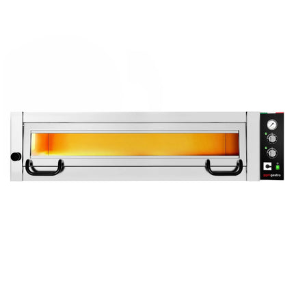 GGM Gastro Electric Deck Pizza Oven - Single Deck - Refractory Stone Deck - 9 x Ø 34cm (34 cm) - 230V 3 Phase - Mechanical Controls - up to 450°C