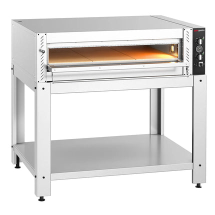 GGM Gastro Electric Deck Pizza Oven - Single Deck - Refractory Stone Deck - 9 x Ø 30cm (30.5 cm) - Mechanical Controls - up to 450°C - incl. Base frame
