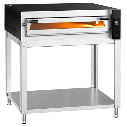 GGM Gastro Electric Deck Pizza Oven - Single Deck - Refractory Stone Deck - 9 x Ø 35cm (35.1 cm) - Touchscreen Controls - up to 400°C - incl. Base frame