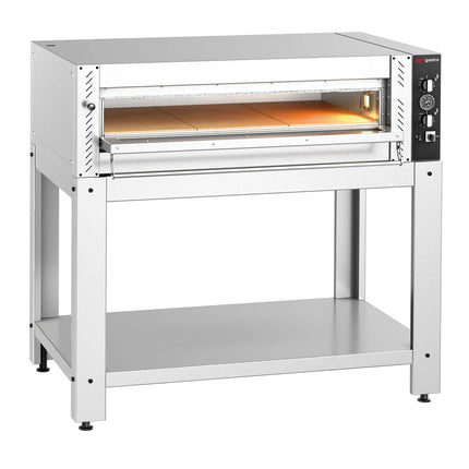 GGM Gastro Electric Deck Pizza Oven - Single Deck - Refractory Stone Deck - 6 - Ø 30cm (30.5 cm) - Mechanical Controls - up to 450°C - incl. Base frame