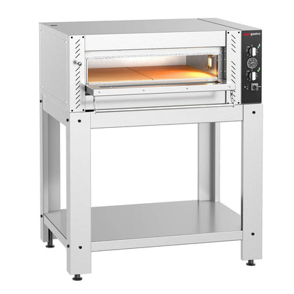 GGM Gastro Electric Deck Pizza Oven - Single Deck - Refractory Stone Deck - 4 - Ø 30cm (30.5 cm) - Mechanical Controls - with Stand