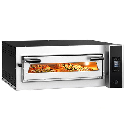 GGM Gastro Electric Deck Pizza Oven - Single Deck - Refractory Stone Deck - 4 x Ø 35cm (35.1 cm) - Digital Controls - up to 400°C